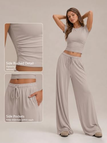 Image of Trendy Queen Women's 2 Piece Matching Summer Lounge Set with Pockets