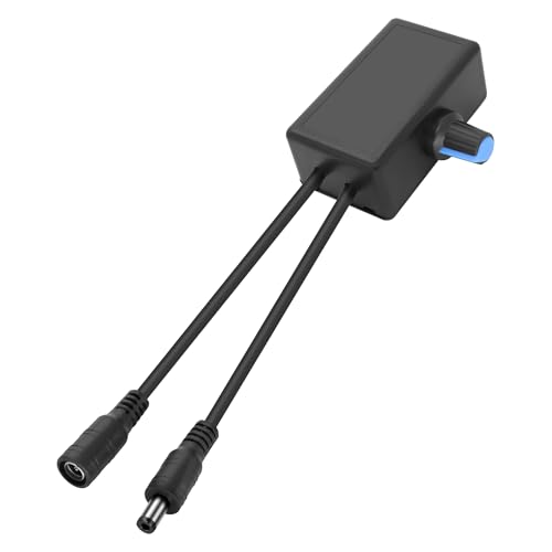 MEIRIYFA Lüfter Drehzahlregler mit 5,5 x 2,1 mm Stecker, DC 5,5 mm x 2,1 mm Fan Speed Knob Controller Lüfterdrehzahlregler für 5-24V-Lüfter, Motoren, Wasserpumpen einstellen