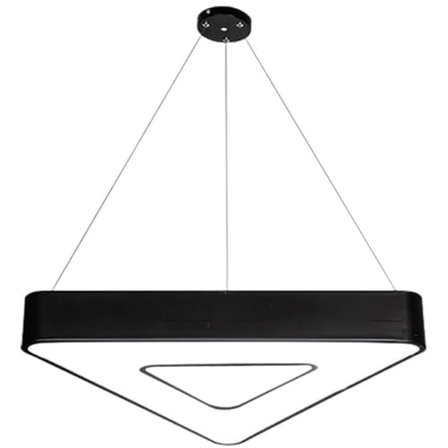 Suspension LED triangulaire noire pour sublimer les repas dans votre salle à manger moderne