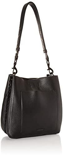Image of Rebecca Minkoff Women's Darren Shoulder Bag, Women's Leather Handbag With Antique Brass Magnetic Turn Lock Hardware