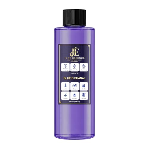 Just Essence Blue D Shanal Fregrance Perfume Oil from France | Premium Quality Concentrated Fragrance | Pure Perfume & Cologne Oil for Personal Body Use | 4 Fl Oz