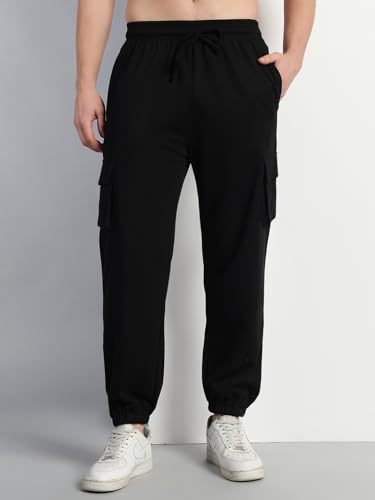 Image of Q - RIOUS Men Cargo || Men Cargo Pants || Men Cargo Pants Cotton || Cargos for Men, Black, 28