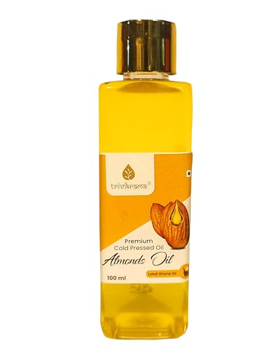 Image of Trivikrama Pure Cold Pressed Sweet Almond Oil for Hair and Skin, 100 ML | Almond Oil For Healthy Hair
