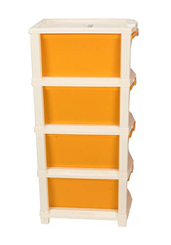 Image of Joyful Studio 4 XL Plastic Modular Drawer System, ORANGE Colour (31cmx39cmx80.9 cm)