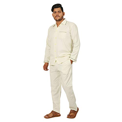 Image of Emperor Men's Cotton Plain /Solid Night Suit Pack of 1