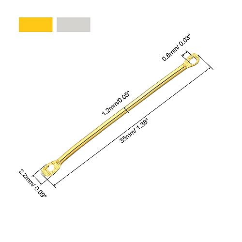 PATIKIL Bar Links for Jewelry Making 200 Pcs 35mm/1.38" Stick Strip Earring Connectors 2 Hole for Earring Necklace Bracelet DIY Golden - Image 2