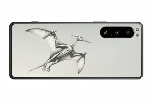ClearView Sony Xperia 5 IV用 プリント 背面 保護 フィルム 日本製 恐竜シリーズ プテラノドン pteranodon