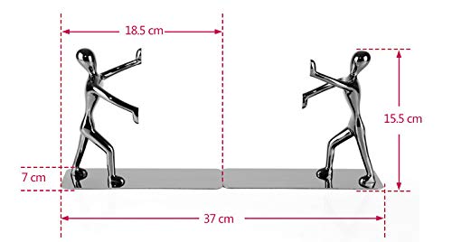 Kung Fu Man, fermalibri in acciaio inox, alla moda, resistente, organizer per libri, per scuola, casa, ufficio, biblioteca, regali per letteri (Nero)