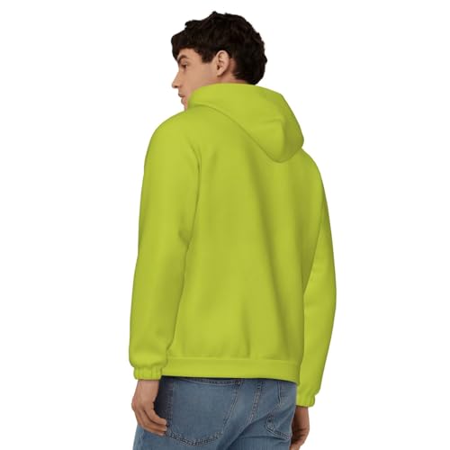 Men'S Lightweight Zip Up Hoodie Oliveganlan Yellow Green Printed Long Sleeve Hooded Sweatshirt Slim Fit Jacket4