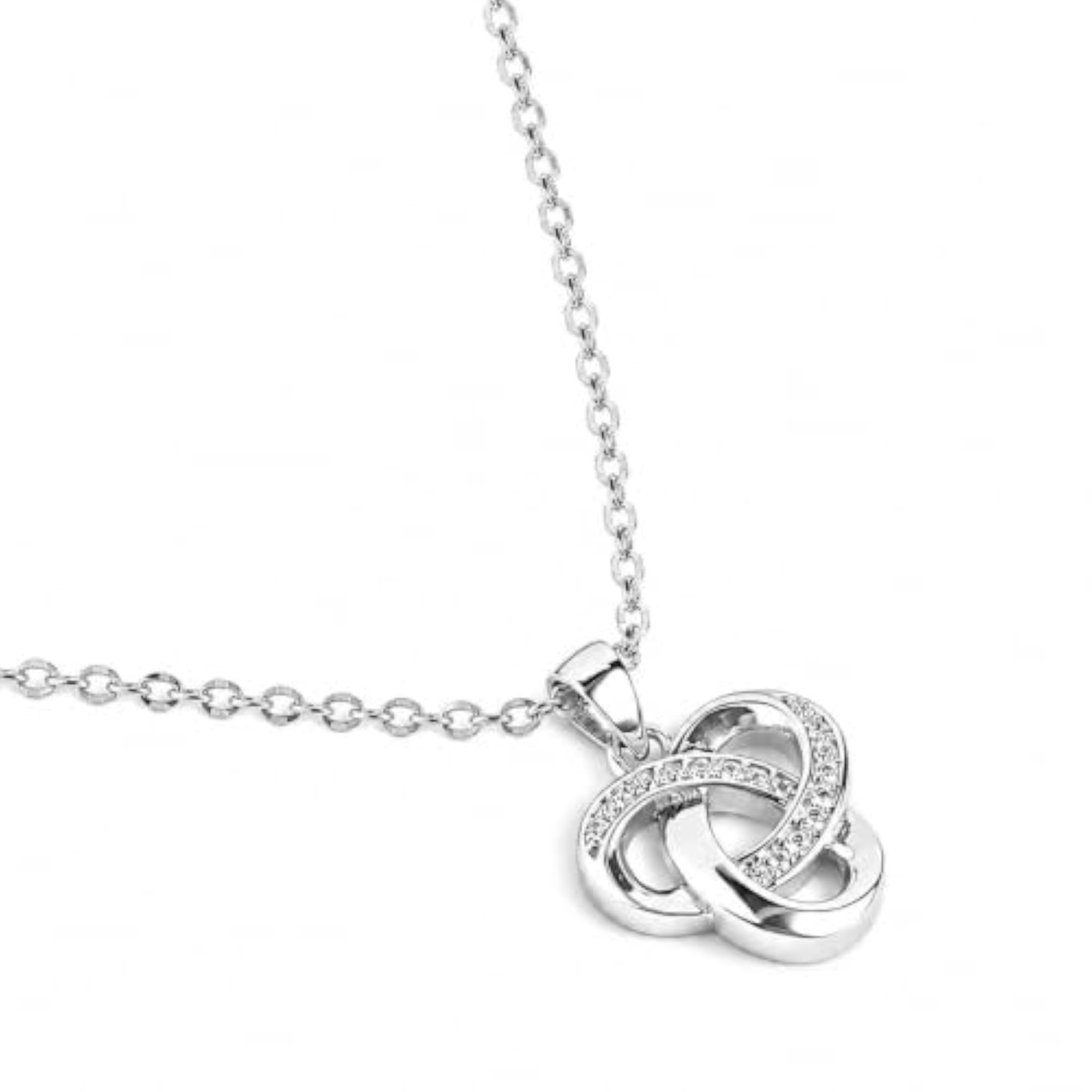 Women's 925 Sterling Silver Infinity Knot Sparkle Necklace