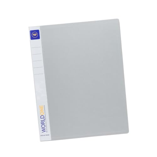 Image of Worldone A4 Size | Presentation Display Book File | Made of 1 mm Virgin PP Sheet | 60 Bound Top Loading Plastic Binder Sleeves | Ideal for Office, School & College | Grey (Pack of 1)