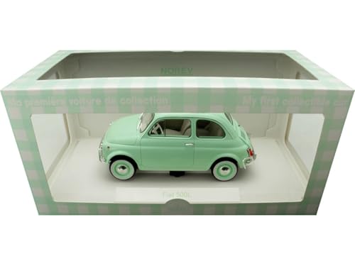 Modelo a escala Norev Fiat 500 L 1968 1:18 Pastel Blue miniatura 3