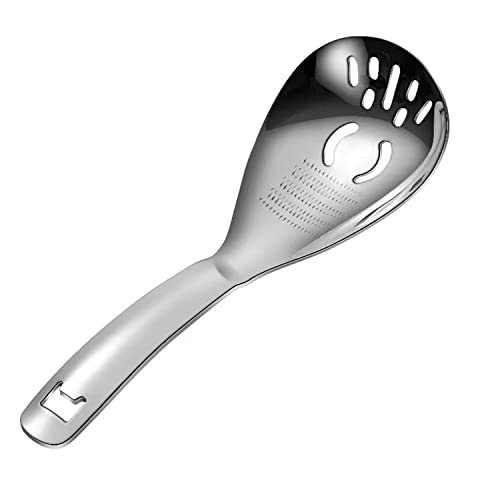 Qishing Stainless Steel Multifunctional Kitchen Strainer and Drainer Spoon for Garlic Ginger Fruits Root Vegetable Grater Grinder Egg Separator
