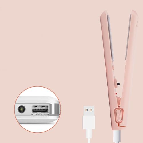 Mini plancha de pelo portátil USB Dioche rosa miniatura 6