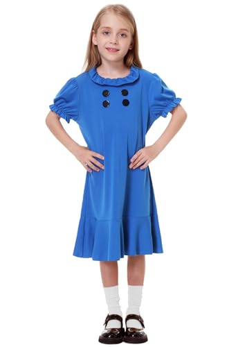 Remimi Girls Halloween Blue Dress Short Sleeve Pink Dresses 5-14 Years3