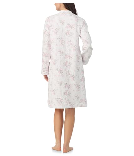 Eileen West womens Cotton Knit Long Sleeve Diamond Quilt Zip Robe3