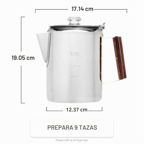 Cafetera con percolador superior de estufa sin plástico sabor puro 5