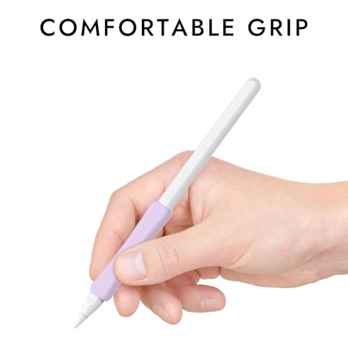 Image of 4 Pack Silicone Grip Compatible with Apple Pencil 2nd Generation, Apple Pencil USB-C & Apple Pencil Pro Ergonomic iPencil Grip (Purple /Pink /Yellow /Green)