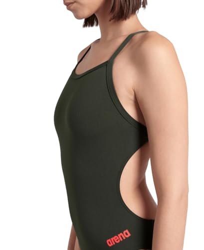 Image of Arena Women's Solid Team Swimsuit Challenge Back MaxLife Open Back Bathing Suit Athletic Swimwear
