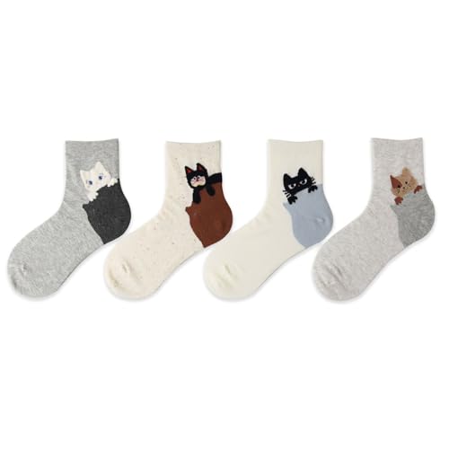 Calcetines de gatos cómodos que no aprietan de algodón elástico 7