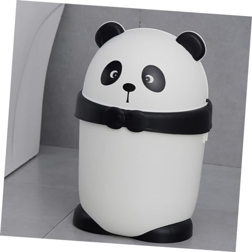 Papelera pequeña rectangular con tapa para baño miniatura 3