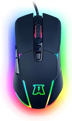 Produits high tech 27 AKUMA - Souris Gaming Filaire OTAKU M03 7200DPI, Souris gamer Rétroéclairage LED RGB,Capteur Optique de 1200 à 7200 DPI,7 Boutons,programmable,Confortable et Légère,Compatible PC/PS4/PS5/Xbox - Noir