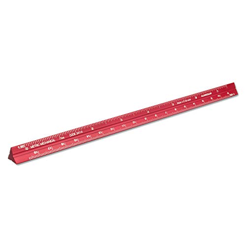 Image of Alumicolor Aluminum Mechanical Metric Pocket Scale, 15CM, Red