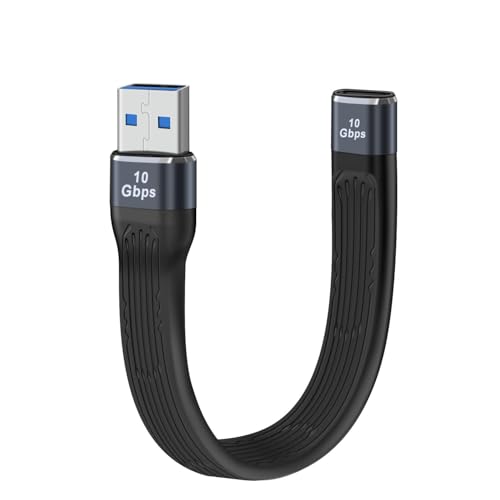 YINGAYOU Cable Alargador USB 3.0 Plano 10Gbps Cable USB 3.0 Macho Hembra Plano 100 W 20 V 5 A Compatible con Audio & Video 4K@60Hz, para Teléfonos, Ordenadores Portátiles y PC (A a C, 13 cm)