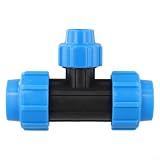 Raccordi per tubi dell'acqua a T riduttivi a 90 gradi per tubi in PE, bassa resistenza, flusso di facile installazione, dimensioni 25 mm x 20 mm, 32 mm x 25 mm, nero blu forte (32 mm x 20 mm x 32 mm)