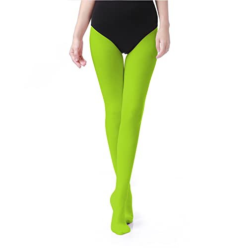 Image of UTTPLL Women's Run Resistant 80 Denier Tights Solid Color Dance Stockings Soft Semi Opaque Footed Pantyhose High Waist Tight