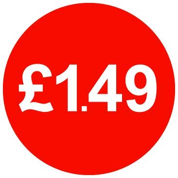 30mm Price Stickers Pack of 500 - Red - £1.49