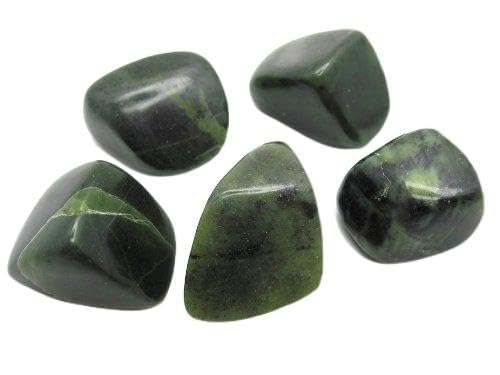 Nephrite Jade Tumbled Stones Set of 2 Pieces with Velvet Pouch