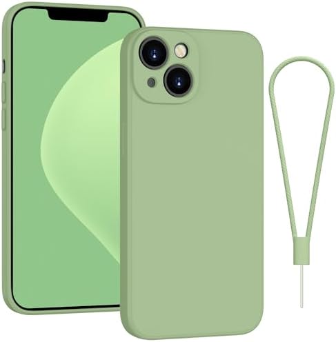 Andwing For iPhone 13 Case Silicone Case Soft Ultra Phone Case Slim Protective Shockproof Cover Scratch-Resistant Microfiber Lining, 6.1" Khaki