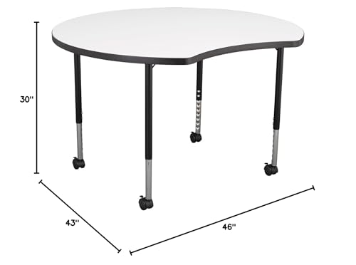 Image of Learniture Structure Series Crescent Mobile Collaborative Table w /Whiteboard Top