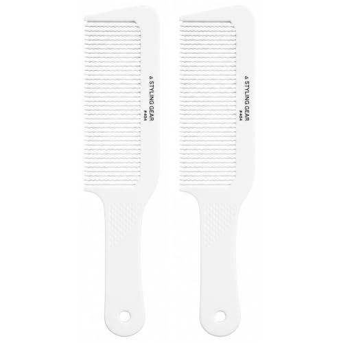 Styling Gear 404 Clipper 9 In. Wavy Tooth Flat Top Clipper Blending Comb Cutting Barber Hairstylist Combs Flexible 2 Pcs (White) image 5