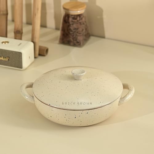 Image of Brick Brown Pebble Wooden Roti Box with Handle | Chapati Box for Kitchen | Roti Casserole Hot Pot with Lid | Case Roti Dabba Server for Dining Table | Handmade Roti Container (11.5x9x4.4 in)