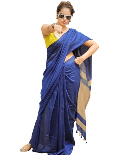 Image of Designer Cotton Saree with Floral Print Blouse, Maroon and Mint Green, Tasseled