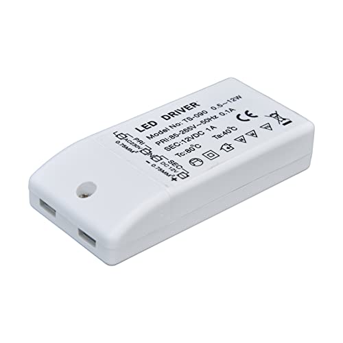 LED Driver 12V 12W Dimmable Transformer Waterproof Constant Voltage Power Supply with Overcurrent Protection for LED Strip Lights, Cabinet Lighting - ETL Listed