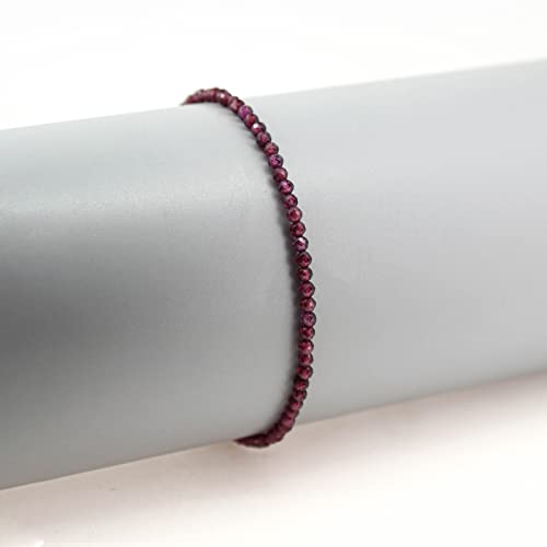 Natural Red Garnet Beaded Bracelet January Birthstone Crystal Jewelry Hypoallergenic 8 Inch Gold Plated Lightweight Trendy Western Jewerly For Women3