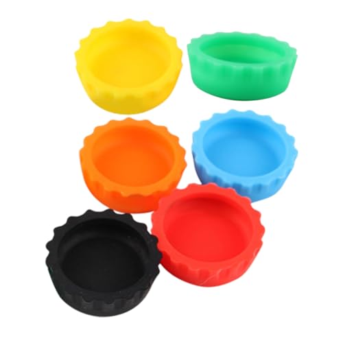 BESPORTBLE 6Pcs Mixed Color Slip Reptile Feeding Bowls for Lizards Bearded Dragons Chameleons and Snakes Safe Pet Food and Water Dish with Nonskid Base for Vibrant Setup