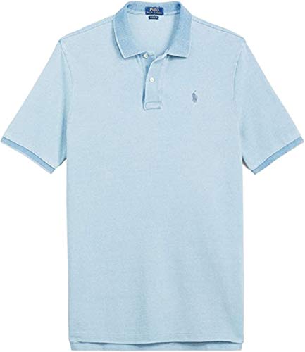 Polo Ralph Lauren Classic FIT MESH Polo Shirt (Light Indigo, Small)