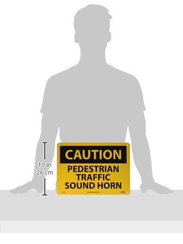 Panneau de sécurité klaxon piétons NMC C577AB évite collisions zone - 4