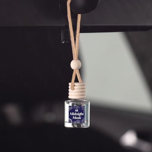 Image of CANDECraftCo Car Air Hanging Fragrance Oil, Car Auto Freshener for Essential Oils, Scents Fragrance Aromatherapy Automobile Diffuser, Long Lasting (Midnight Musk)
