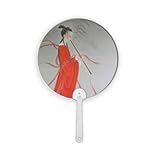 Matériau : plastique no/no Flûte rouge beauté chinoise peinture plastique ronde éventail décorations artisanat