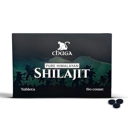 Chuga Pure Himalayan Shilajit Tablets for Men & Women | Organic Shilajit Harvested 16,000 Feet | Lab Tested in USA, 75+ Fulvic Acid, Grade A, Immune Booster, Shilajit Tablets, 60 Servings (1)