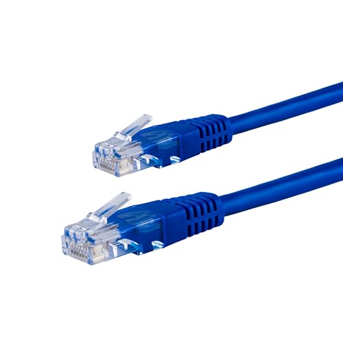 Philips Cat6 Ethernet Cable, Extra Long 50 Ft Cord, 10 Gbps, 250Mhz, RJ45M Connector, for Computer, Game Console, Cable/DSL Modem, Network Switch, Streaming Device, Blue, SWR3533GR/37