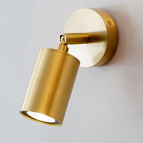 Lámpara de pared de latón cepillado con cilindro orientable y sofisticado diseño interior 6