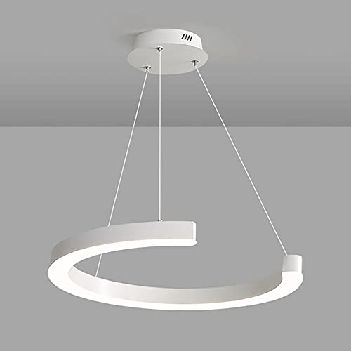 Suspension LED moderne blanche 1 anneau lustre salon salle à manger