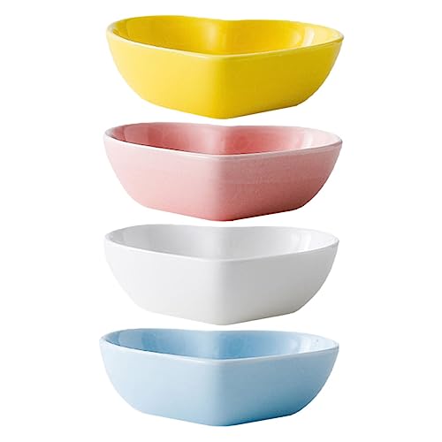 OFFSCH 4pcs Ceramic Sauce Plates Small Dipping Bowls Seasoning Dishes Flavor Sauce Bowls Compact Size Random Color