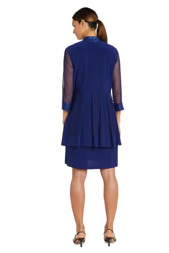 Image of R&M Richards Women's 2-Piece Jacket Dress Set | Knee Length Sheath W / 3 /4 Sleeve Jacket | Mother of the Bride Cocktail Party